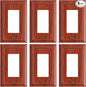 6-Pack Decorator Outlet Cover Plate, Wood Grain Decorative Switch Plates and Outlet Covers, Durable Natural Bamboo Fiber Wall Plates for Electrical Outlets, Receptacle, GFCI Outlet, Dimmer Switch
