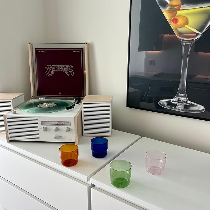 Set of 4 Colored Glass Cups - Image 6