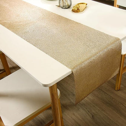 FAVE Gold Table Runners 60 Inches Table Runner Line Shaped | Short Table Runner by FAVE