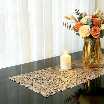FAVE Gold Table Runners 36 Inches Short Table Runner Washable Table Mats | Heat - Image 6