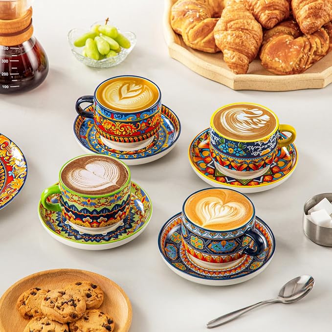 vancasso 8 Oz Bohemian Espresso Cups Set of 4 - Image 6