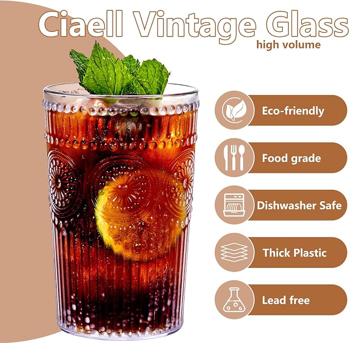 Ciaell 12 Pack Plastic Water Glasses - Image 3