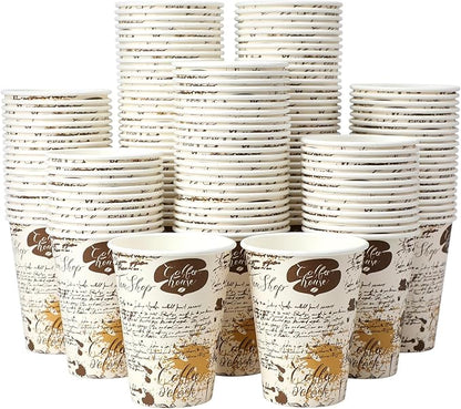 SIUQ 240 Pack 12 oz Disposable Paper Coffee Cups Retro Leak-Proof Sturdy | by SIUQ