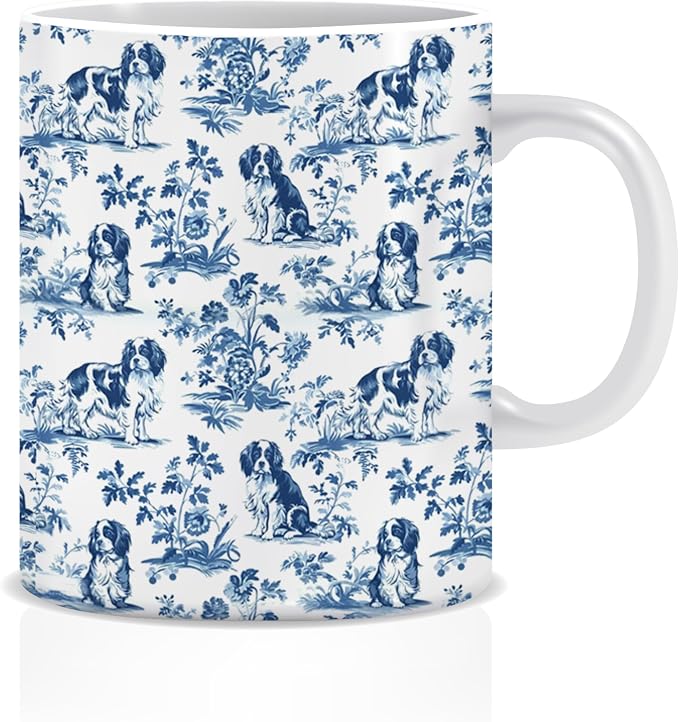 Chinoiserie Cavalier King Charles Spaniel Mug, Cavalier King Charles Spaniel by Unknown