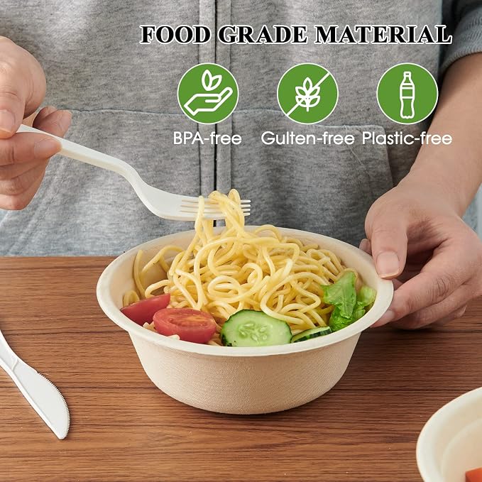 150 Pack 16 OZ Compostable Disposable Paper Bowls - Image 7