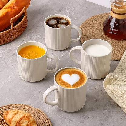 MONITO 16Oz Coffee Mugs Set of 4, Rustic Ceramic Coffee Cups Set - Image 6