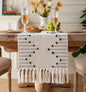 Boho Table Runner 13 x 108 Inch Long Natural Cotton Woven Runner by Caflife