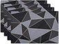 Black Table Mats Set of 4 - Mid Century Modern Placemats Gray Table Mats 12x18 for Party Kitchen Dining
