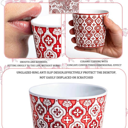 YQ&AMK 8.79oz Hand-Painted Butterfly Ceramic cups - Image 4