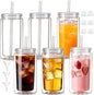 6 Pack Snow Globe Tumbler, Double Wall Plastic Reusable Cups by Alohastarttg