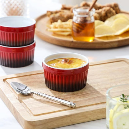MALACASA Ramekins 4 oz Oven Safe, Small Ceramic Souffle Dishes - Image 8