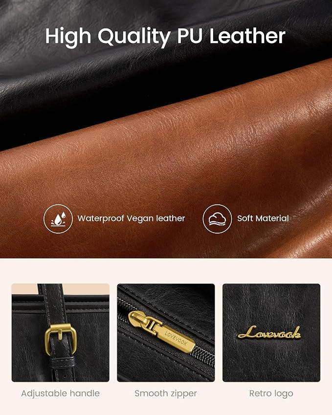 LOVEVOOK Laptop Tote Bag for Women, Leather Work Computer Briefcase Bag | Large - Image 6