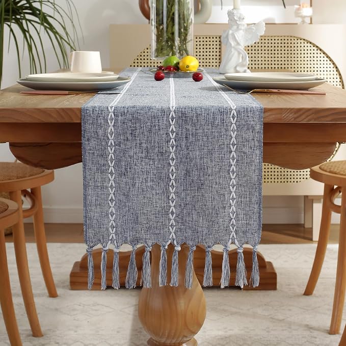 Rustic Boho Table Runner, Farmhouse Table Runners 72 Inches Long - Image 7