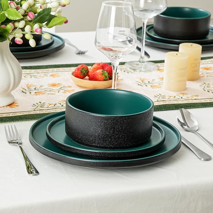 12 Piece Ceramic Plates and Bowls Sets - Image 2