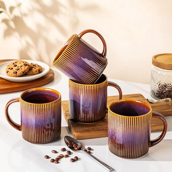 theterra Ceramic Coffee Mugs Set of 6, 14.2 oz Coffee Cups - Image 4