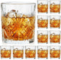 12 Pcs Old Fashioned Whiskey Glasses 8 oz Elegant Crystal Whiskey Glasses by Yiyiring