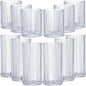 Zhehao 12 Pcs Ribbed Drinking Glasses Set 12 oz 14 oz Glass Cups Vintage by Zhehao