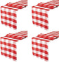 ShinyBeauty Red and White Checkered Table Runner 108 Inches Long, 4 Packs | by ShinyBeauty