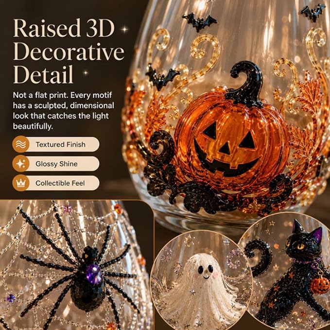 3D Halloween Artisan Glassware Collection Halloween Glass Cups | Drinking Glass - Image 6
