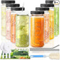 8 Pack 16oz Glass Juice Bottles by CAKKVDE