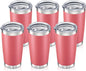 20oz Tumbler Bulk with Lid Stainless Steel Tumblers, 6 Pack | Leak Proof Lid by Unknown