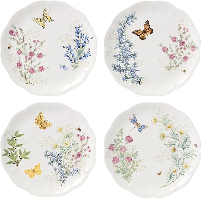 Lenox Butterfly Meadow Herbs Porcelain Dinner Plate Set by Lenox