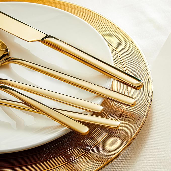 Gold Silverware Set, 40 Piece Flatware Cutlery Set - Image 3