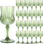 24Pack Plastic Wine Glasses, 7oz Vintage Goblets by LEYIQU