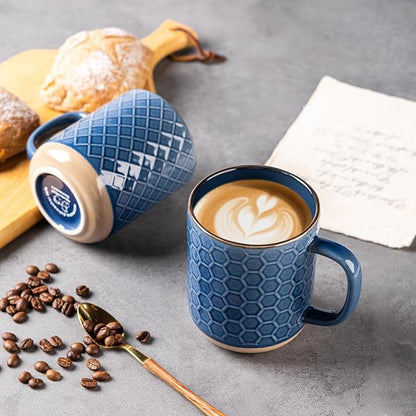GBhome Coffee Mugs Set of 4, 16 oz Blue Coffee Cups - Image 3