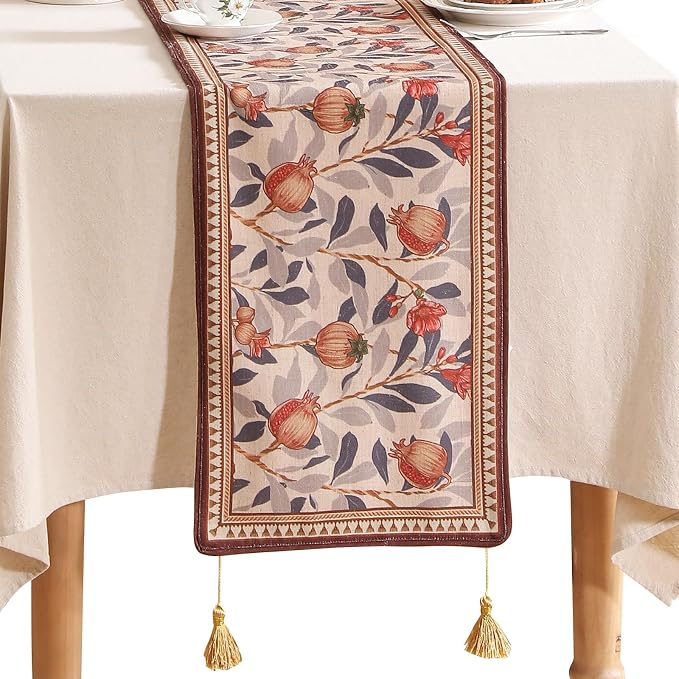 Patdrea Designer French Vintage Linen Table Runner, Floral Pattern, by patdrea