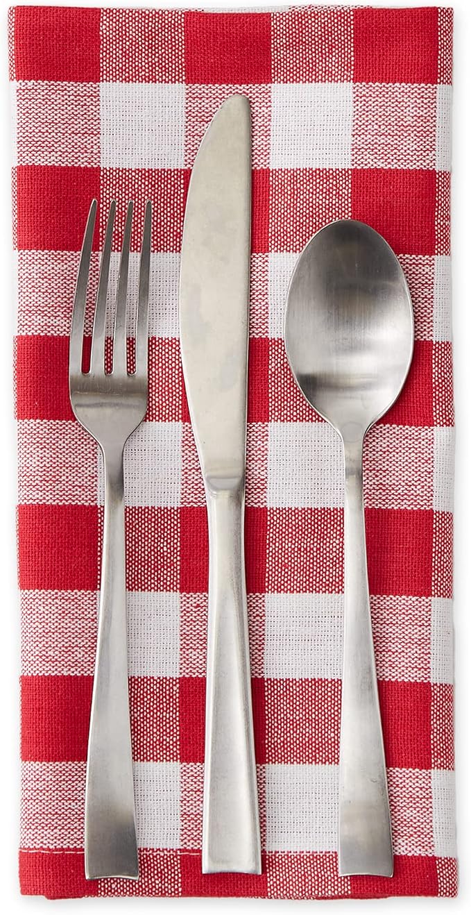 DII Checkered Tabletop Collection 100% Cotton, Machine Washable, Napkin Set - Image 3