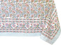 ATOSII Kalina 100% Cotton Fall Rectangle Tablecloth, Handblock Print Floral Table Cloth for Kitchen Dining Linen I Weddings Outdoors Easter Spring Summer I 72 X 120 Inches I 10 Seater