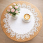 White Round Lace Doily Table Runner, 20.5" Elegant Jacquard Crochet Lace Doily by Unknown
