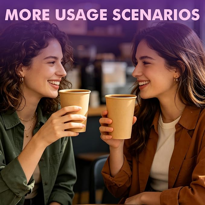 12 oz Brown Disposable Paper Coffee Cups, Disposable Hot Cups - Image 8