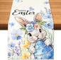 Happy Easter Bunny Table Runner, Egg Flowers Burlap Table Runners, Spring by BEAUTYROMANCEFORYOURLIFE