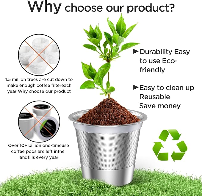 Noalto Reusable K Cups and Coffee Pods, Universal stainless steel k Cups - Image 6