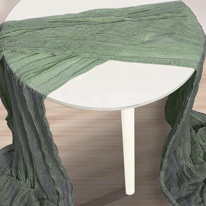 12 Pack Sage Green Cheesecloth Table Runner 35x120 Inch 10Ft Rustic Gauze - Image 3