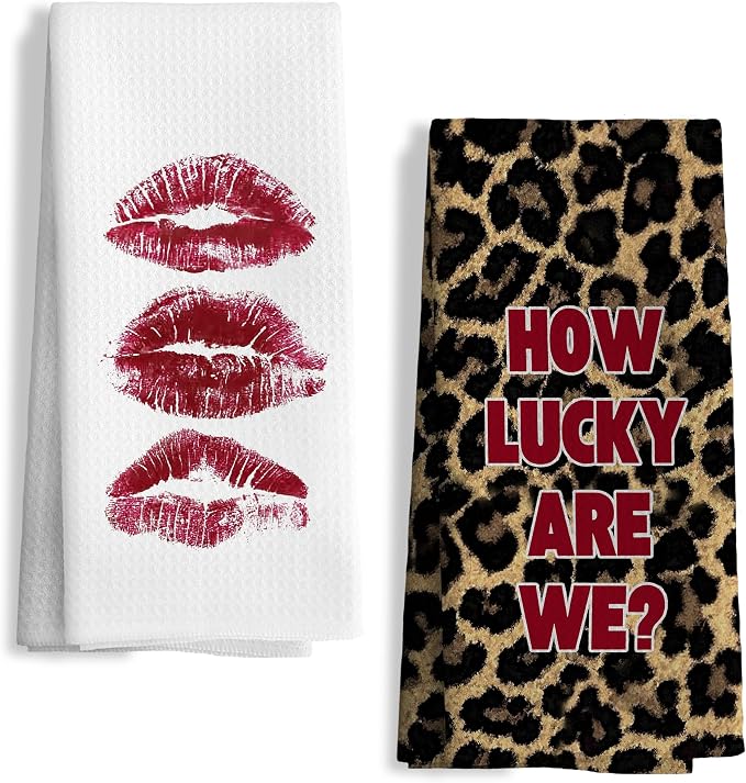 Trendy Red Cheetah Print Hand Towels by Unknown