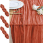 Cheesecloth Table Runner 10FT 3Pcs Terracotta Boho Gauze Sheer Runners | Cheese by Xiomot
