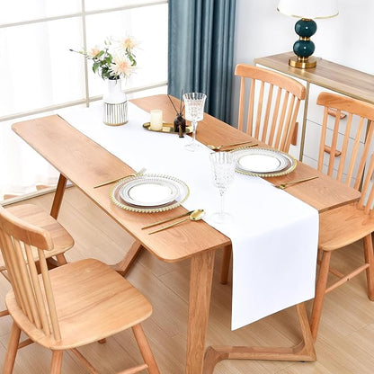 Farmhouse White Table Runner Dining Table Runners 48 Inches Long Coffee Table - Image 2