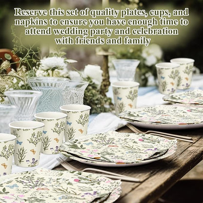 250 Pcs Wildflower Party Decorations Include Spring Summer Floral Paper Plates - Image 4