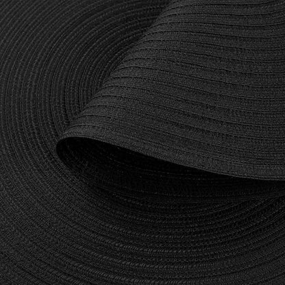 SHACOS Black Round Placemats Set of 12 Heavy Cotton Polyester Woven Braided - Image 5