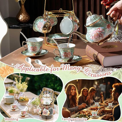 Zhehao 40 Pcs Porcelain Tea Set - Image 5