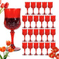 24Pack Plastic Wine Glasses, 7oz Vintage Goblets by LEYIQU