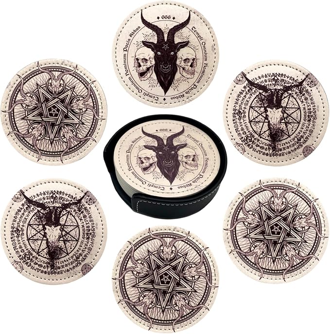 Satan Goat Skull Coasters for Drinks - Image 2