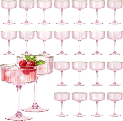24PCS Plastic Martini Glasses, Unbreakable Reusable Champagne Coupe, Removable by Unknown