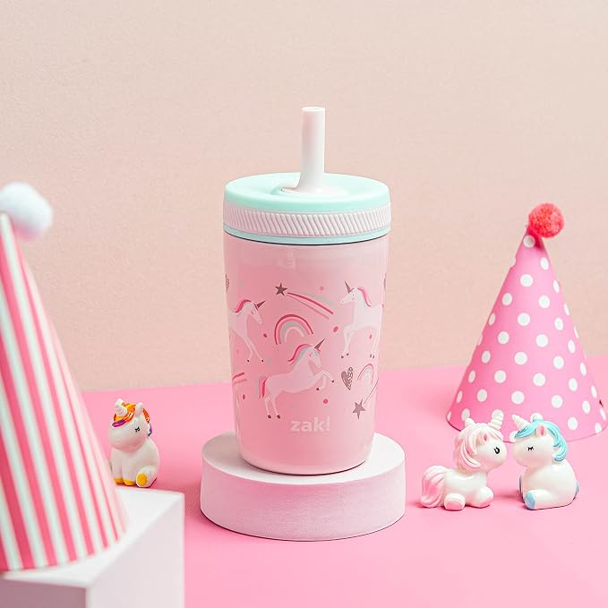 Zak Designs Fanciful Unicorn Kelso 12oz Leak-Proof Toddler Straw Cup - Image 9