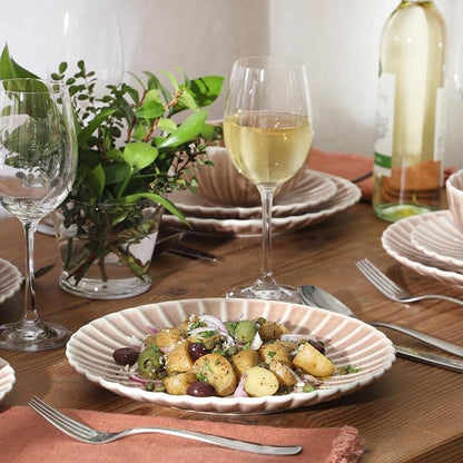Gibson Elite Peach Orchard 12-Piece New Bone China Dinnerware Set Service - Image 2
