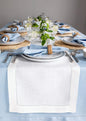Solino Home Linen White Table Runner 132 Inches Long - 100% Pure Linen Extra Long Table Runner 14 x 132 Inch for Valentines, Spring, Easter - Classic Hemstitch