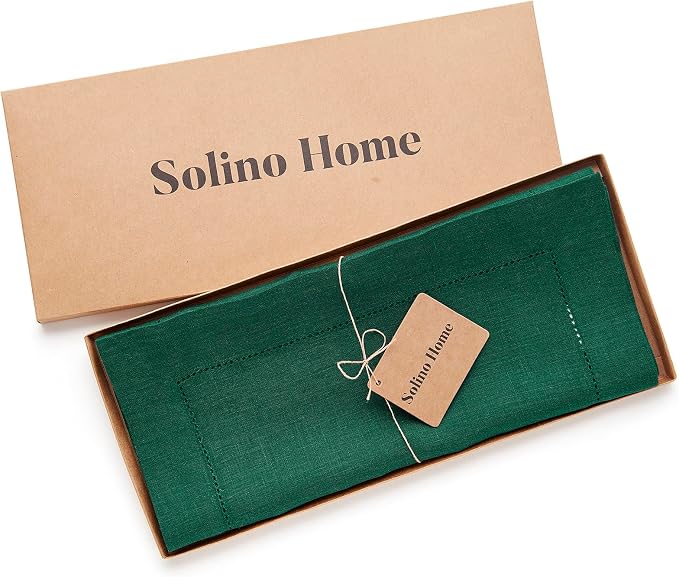 Solino Home 100% Pure Linen Table Runner Rainforest Hemstitch, 14 x 36 in | - Image 6